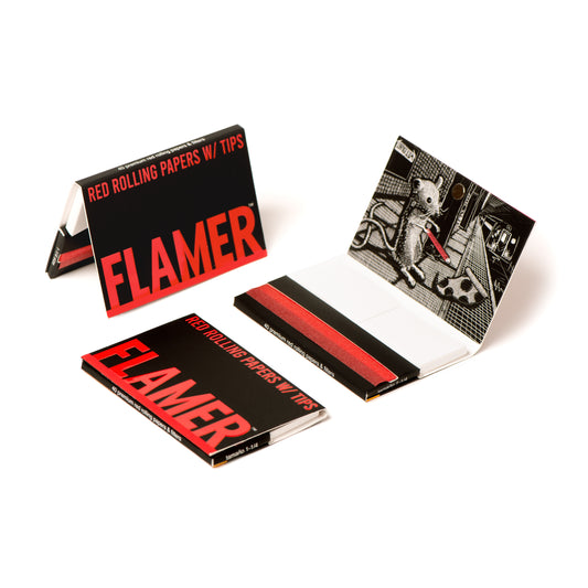 FLAMER red rolling papers booklet (3 pack)