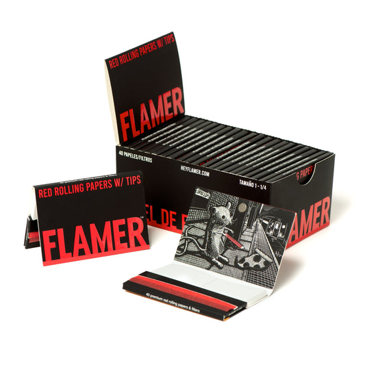 FLAMER red rolling papers booklet (22 pack)